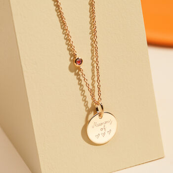Personalised Birthstone Chain And Disc Necklace, 3 of 8
