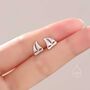 Sterling Silver Sailing Boat Stud Earrings, thumbnail 6 of 11