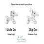 Balloon Dog Charm, Slide On Or Clip On, thumbnail 2 of 6