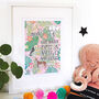 'Oh Baby It's A Wild World' Illustrated Print, thumbnail 2 of 4