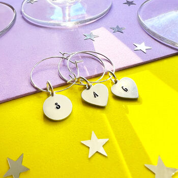 Personalised Initial Wine Glass Charms, 5 of 6