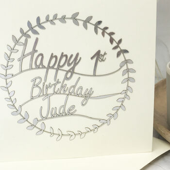 Personalised 1st Birthday Papercut Card, 9 of 10