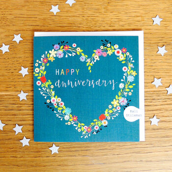 Teal Anniversary Card, 4 of 4
