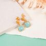 Iseo Amazonite And Gold Plated Earrings, thumbnail 1 of 4