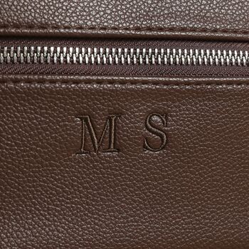 Personalised Initials Voyager Wash Bag In Brown, 2 of 2