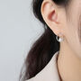 Sterling Silver Pearl Circle Drop Stud Earrings, thumbnail 5 of 5