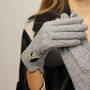Embroidered Birth Flower Merino Wool Touch Screen Gloves, thumbnail 12 of 12