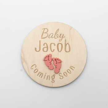 Baby Name Feet Plaque Coming Soon Sign Acrylic, 6 of 12
