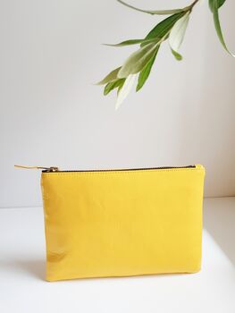 Yellow Glossy Patent Leather Clutch Handbag, 4 of 10