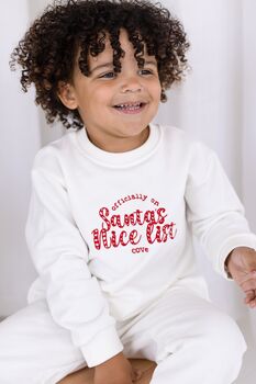 Officially On Santa's Nice List Embroidered Personalised Sweatshirt Jumper, 2 of 8