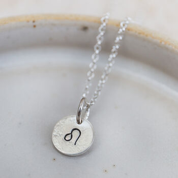 Sterling Silver Dinky Zodiac Sign Pendant, 8 of 12