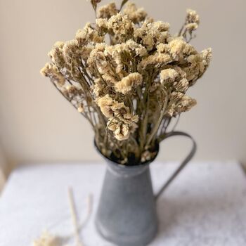 Cream Dried Wildflowers In Silver Jug, 2 of 3