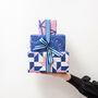 Luxury Patchwork Christmas Wrapping Paper, Blue, thumbnail 2 of 4