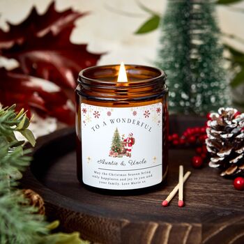 Personalised Christmas Candle Gift Set For Auntie And Uncle, 7 of 7