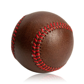 Personalised Vintage Full Cowhide Leather Baseball, 5 of 5