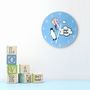 Personalised Penguin Nursery Wall Clock, thumbnail 1 of 2