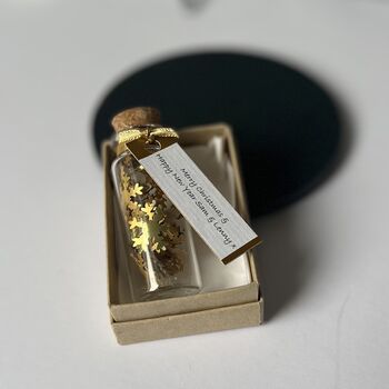 Tiny Gold Snowflakes In A Bottle Christmas Keepsake, 4 of 8