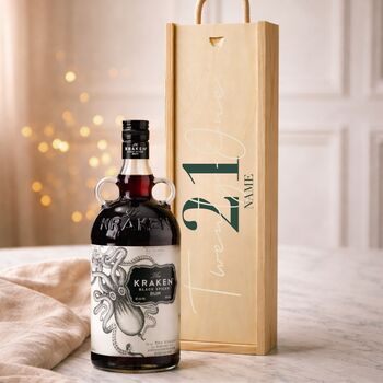 Personalised 21st Birthday Rum Gift Set With Custom Lid, 3 of 11