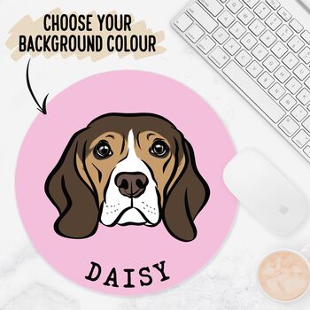 Personalised Beagle Face Mouse Mat, 2 of 5