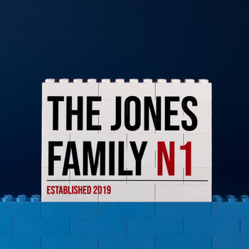 Personalised Lego® Brick Family Name Street Sign Gift, 2 of 6