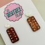 Chocolate Biscuit Glitter Earrings / Biscuit Lover Gift / Novelty Food Jewellery / Fun Accessories, thumbnail 4 of 5
