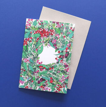 Christmas Berry Wreath Card, 3 of 4