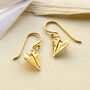 Sterling Silver Dangly Paper Airplane Earrings, thumbnail 4 of 6