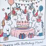 Personalised Unicorn Birthday Card, thumbnail 3 of 6