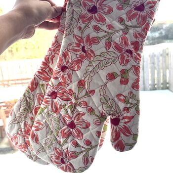 Oven Mitts, Cotton Indian Print, Set Of Two, 3 of 11