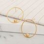 Gold Plated 925 Orbit Front Hoop Earrings, thumbnail 5 of 6