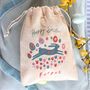Personalised Boys Easter Gift Bag With Seeds: Blue Scandi Folk Rabbit, thumbnail 1 of 5
