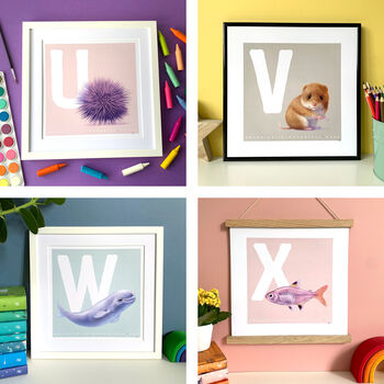 Illustrated Animal Letters A To Z Nursery Prints, 9 of 10