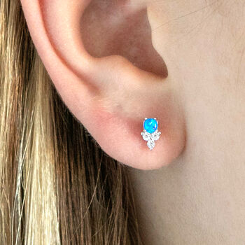 Tiny Opal Stacking Stud Earring, 2 of 5