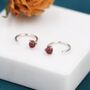 Genuine Garnet Huggie Hoop Earrings, thumbnail 1 of 10