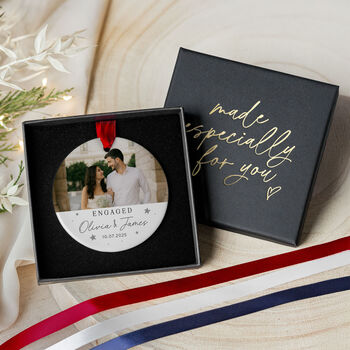 Personalised Engagement Ornament With Photo And Names, 4 of 8