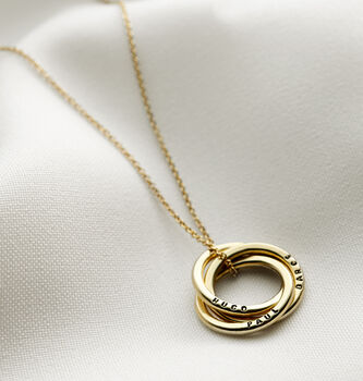 Personalised Yellow Gold Russian Ring Necklace, 2 of 9