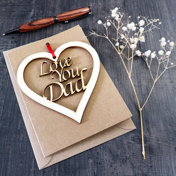 Love You Dad Father's Day Card With Woodcut Keepsake, 4 of 5