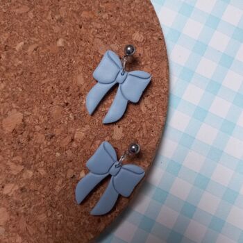 Polymer Clay Bow Earrings, 2 of 3