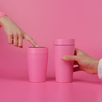 Circular And Co Coffee Cup Made From Bubblegum 12oz Pink, 6 of 8