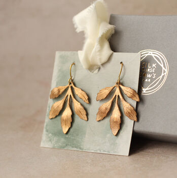 Gold Leaf Earrings, 7 of 10