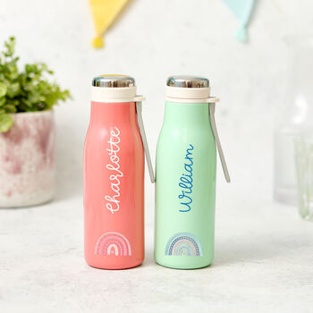 Personalised Rainbow Stainless Steel Bottle Gift Kids, 2 of 6