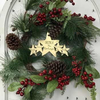 Personalised Christmas Wreath Middle Hanger, 2 of 3