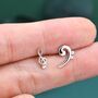 Sterling Silver Treble And Bass Clef Mismatched Stud Earrings, thumbnail 4 of 10
