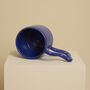 Blue Handmade Ceramic Mug With Wiggle Handle, thumbnail 2 of 6