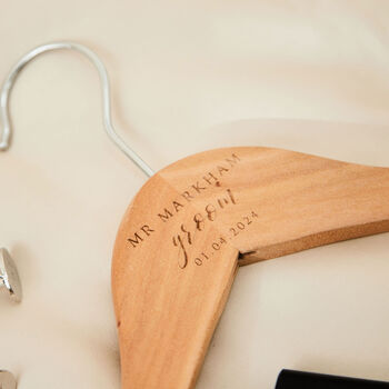 Personalised Groom Wooden Hanger, 2 of 4