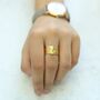 Five Band Textured Gold Plated Silver Stacking Ring, thumbnail 2 of 6