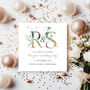 Monogramed Wedding Card. Eucalyptus Design, thumbnail 2 of 2