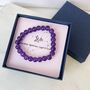 Leo Rose Quartz Amethyst Crystal Beaded Bracelet Gift, thumbnail 1 of 4