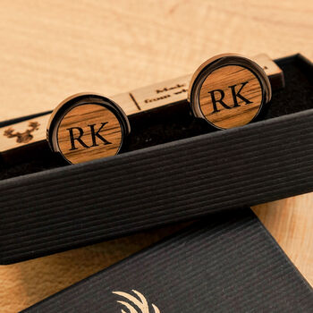 Personalised Whisky Wood Cufflinks, 2 of 8