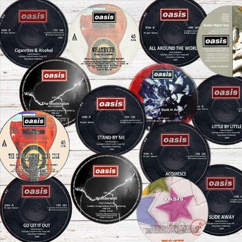 Personalised Oasis Vinyl Coasters Set Of Four, 2 of 3